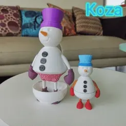 snowman-in-underwear-2.gif Файл STL Снеговик в нижнем белье・Шаблон для 3D-печати для загрузки, KOZA