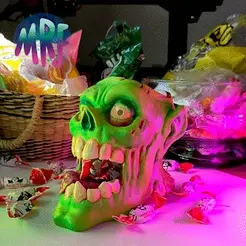 01.gif Zombie head - candy dispenser - pencil holder