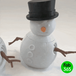 Snowman_01.gif 3D file Foldable Snowman・3D printing template to download