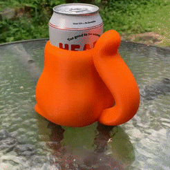 2.gif STL file CAT BUTT beer can koozie / pen holder・3D printing template to download