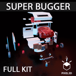 Untitled-1.gif STL file FULL KIT: VW BEETLE MOTORHOME (SUPER BUGGER) 04fev22・3D printable model to download, Pixel3D