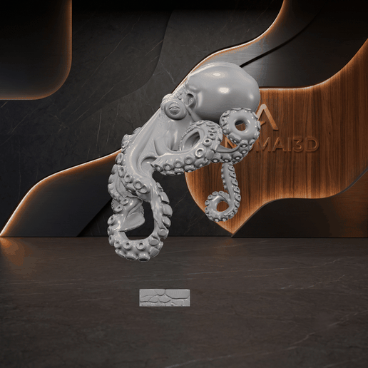 Ai - 0548 - Detailed Giant Octopus Stone Sculpture