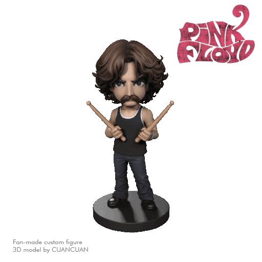 Nick Mason – Pink Floyd Chibi Progressive Rock Drummer Figure (Fan Art)