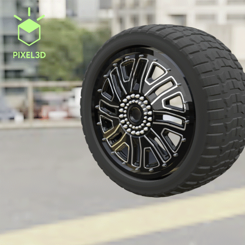 WHEEL FOR CUSTOM TRUCK 12jun-R1 (FRONT AND DUALLY WHEEL BACK) - 3D model önizlemesi