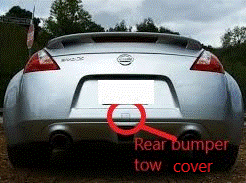 images.gif STL file Nissan 370z 2009 Rear bumper tow cover・3D printable model to download