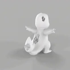 ezgif.com-gif-maker-2.gif CHARMANDER daniel arsham style sculpture - with crystals and minerals