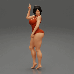 ezgif.com-gif-maker-1.gif 3D file Printed Pretty Girl One Piece Swimsuit・3D printer design to download, 3DGeschaft