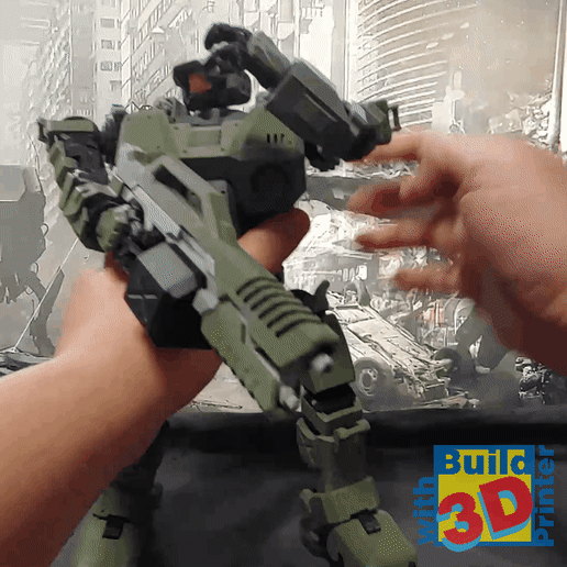 HGW_t3_Gif3.gif Free STL file Heavy Gun Walker (Torso option part)・Design to download and 3D print, Jwoong