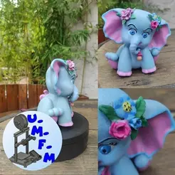 3.gif STL file Eléphant, de ma collection "animals flowers", Elephant, from my "animals flowers" collection・3D printer design to download