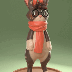 Rotation_stand.gif Rabbit jackalope figurine