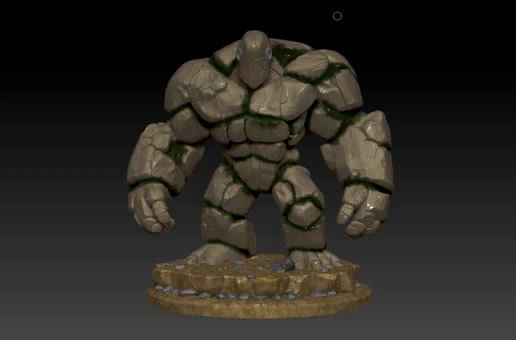 ZBrush-Movie-Color.mp4 Stone Golem – Miniature for RPG / D&D – STL File