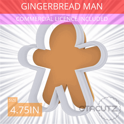 Gingerbread_Man~4.75in.gif STL file Gingerbread Man Cookie Cutter 4.75in / 12.1cm・3D printing model to download