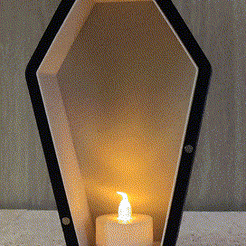 coffin-house.gif STL file Haunted house coffin tealight・3D print design to download