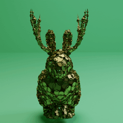 rabbitheadcloseu0001-0095.gif Download free STL file Jackalope Dots • 3D printer object, DrFemPop