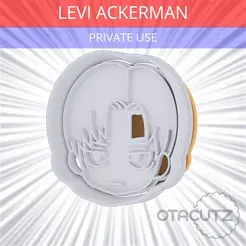 Levi_Ackerman~PRIVATE_USE_CULTS3D_OTACUTZ.gif Free 3D file Levi Ackerman Cookie Cutter / AOT・3D printable object to download