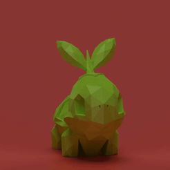 ezgif.com-gif-maker-3.gif Archivo STL Turtwig Low Poly・Design para impresora 3D para descargar
