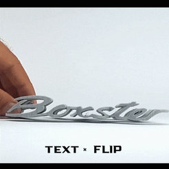 TEXT « FLIP TE Archivo STL Texto de la vuelta - 718 Boxster・Diseño de impresión en 3D para descargar, master__printer