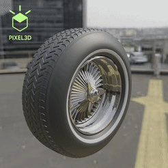 1A-Lowrider1-Wire.gif STL file Lowrider custom wheels PACK - 5f-1A・Design to download and 3D print, Pixel3D