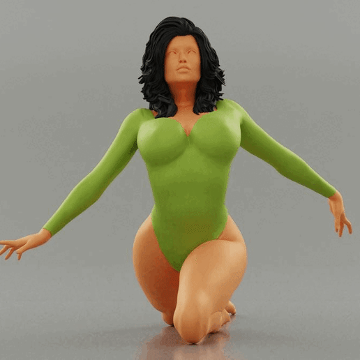 ezgif.com-gif-maker-24.gif 3D file Young Girl Doing Yoga Pose 3D Print Model・3D printer design to download, 3DGeshaft