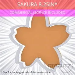 Sakura_8.25in.gif STL file Sakura Cookie Cutter 8.25in / 21cm・3D print design to download