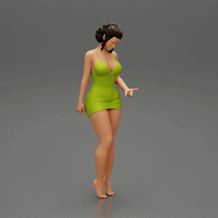 ezgif.com-gif-maker-9.gif Archivo 3D Sexy Girl de pie en mini vestido en la playa・Modelo para descargar y imprimir en 3D