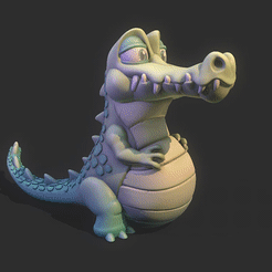 Turn_Croco.gif Download free OBJ file Happy Crocodile • 3D print template, BlackSpire
