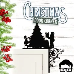 003A.gif 🎅 Christmas door corner (santa, decoration, decorative, home, wall decoration, winter) - by AM-MEDIA