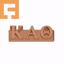 Kappa_Alpha_Theta.gif STL file Kappa Alpha Theta Sorority ( ΚΑΘ ) 3D Nametag・3D print design to download, Corlu3d