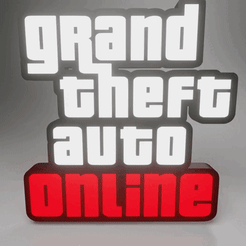 RENDER0000-0100-online-video-cutter.com.gif Fichier STL Grand Theft Auto ONLINE - Enseigne lumineuse・Design pour impression 3D à télécharger, Front_Name