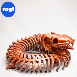 Sequence-05_2.gif Download STL file ARTICULATED SKELETON SNAKE • 3D printable template, rogistudios