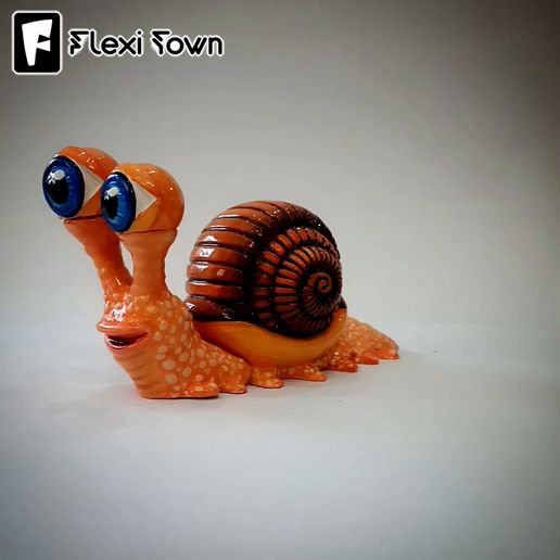 Flexi-Town-Snail,-G4.mp4 Flexi Snail, FlexiTown & VunkFlexis Collaboration, шарнирная фигурка-фиджет, 3мф в комплекте