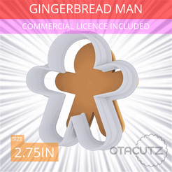 Gingerbread_Man~2.75in.gif STL file Gingerbread Man Cookie Cutter 2.75in / 7cm・Model to download and 3D print