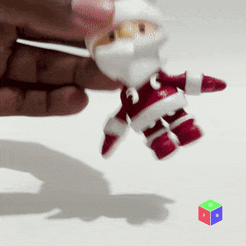 gif.gif STL file SANTA FLEXI TOY PLUS KEYRING・Model to download and 3D print, 3D-PRINT-WIZARDRY
