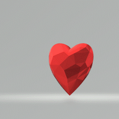 Herz-Low-Poly-mit-Ständer2.gif Download STL file Heart Low Poly (Herz Low Poly) • 3D print template, 3DPrinterger