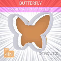 Butterfly~4in.gif STL file Butterfly Cookie Cutter 4in / 10.2cm・3D printing idea to download
