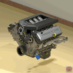 _Ford-Coyote.gif STL file FORD COYOTE 5.0 V8 - ENGINE・3D printing design to download