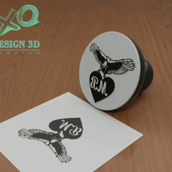 sello 99.gif Descargar archivo STL gratis sello eagle stamp with initials • Diseño para impresión en 3D, zaider
