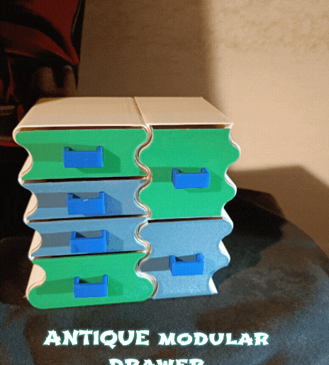Antique modular drawer - 3D model önizlemesi