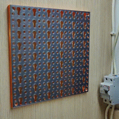Sequence-01_1.gif STL file Pegboard (Tool panel) Kit with a Variety of Tools・3D print design to download