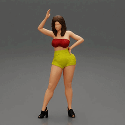 ezgif.com-gif-maker-6.gif Fichier 3D Femme sexy jupe en cuir soutien-gorge・Plan pour imprimante 3D à télécharger