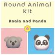 Round-Animal-Kit-Elephant-and-Tiger-1.gif 3D file Round Animals Kit - Koala and Panda・Design to download and 3D print