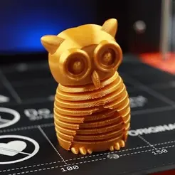 Flexi-Owl.gif Archivo STL Búho feliz・Modelo para descargar e imprimir en 3D