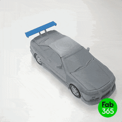 GT-R_00.gif 3D file Foldable Nissan-Skyline GT-R R34・3D print design to download, fab_365