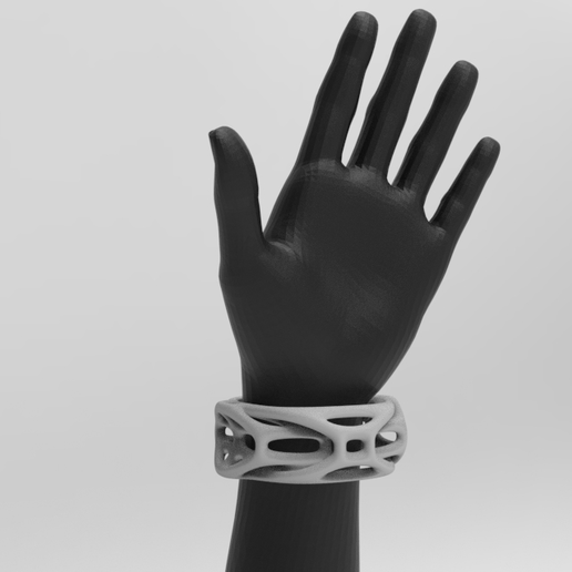 voronoi generative bracelet organic art accessory 3D model