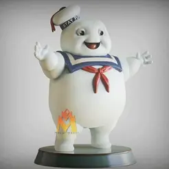 Marshmallow-Man_Ghosbuster.gif STL file Baby Stay-Puft Marshmallow Man-Ghostbusters - Classic cartoon-FANART FIGURINE・3D printer model to download