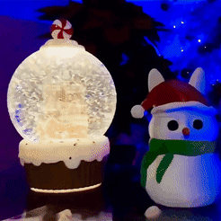 IMG_3926.gif Free STL file snow bunny christmas candy, snowman Christmas・3D printing idea to download