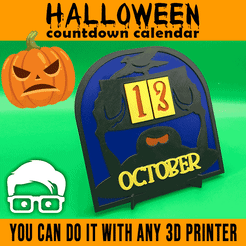 0copertina.gif STL file HALLOWEEN COUNTDOWN CALENDAR (HOME DECOR, PUMPKIN, SCARY, CUTE, KIDS,TRICK OR TREAT, MONSTER, CANDIES, CANDY, HORROR, DECORATION) BY AM-MEDIA・3D printing model to download