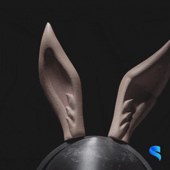 Rabbit-Ear-Tiara-Gif-Cults.gif Archivo 3D Tiara con orejas de conejo・Design para impresora 3D para descargar