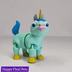 main-1.gif 3D file Unicorn Horse - print in place - flexible toy - Ramses・Design to download and 3D print
