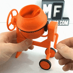 CONCRETE_MIXER.gif STL file Concrete mixer toy・3D print model to download